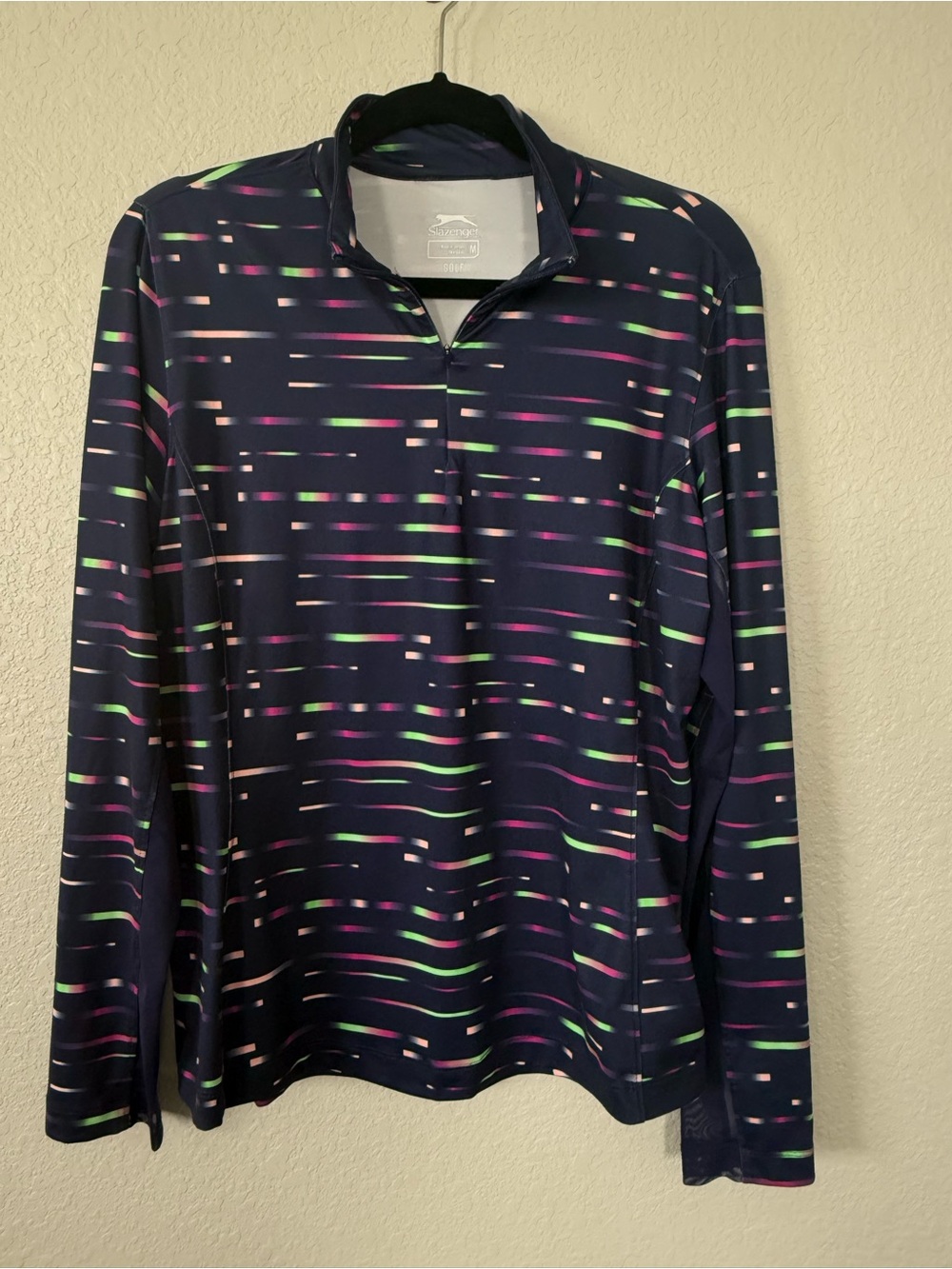 Slazenger Golf Quarter Zip Pullover Navy Multicolor Neon Women’s M
